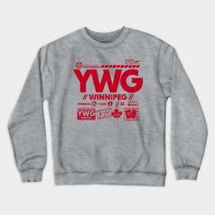 Vintage Winnipeg YWG Airport Code Travel Day Retro Travel Tag Canada Crewneck Sweatshirt